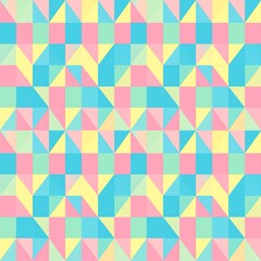 Fototapeta premium Pastel Geometric Seamless Pattern Background – Colorful Abstract Design for Wallpaper and Fabric