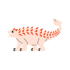 Cute dinosaur Ankylosaurus vector illustration. Flat design.