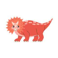 Trendy dinosaur illustration. Vector hand drawn illustration with childish triceratops