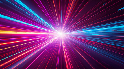 Dynamic Light Speed Illustration with Purple and Blue Radial Burst Effect