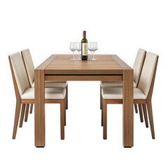Dining set isolated on transparent background