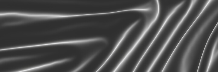 Abstract Wavy cloth  background. Grey ripple fabric