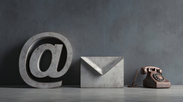 The elegant juxtaposition of vintage communication tools and modern symbols. - Powered by Adobe