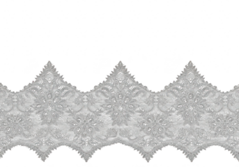 Ornate decorative lace border isolated on transparent background