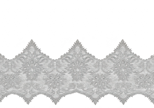 Ornate decorative lace border isolated on transparent background