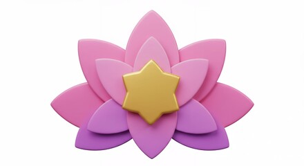 Fototapeta premium Pink purple lotus flower graphic design