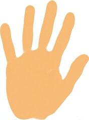 Obraz premium Pale peach-colored handprint, open palm