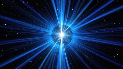 Obraz premium Blue Light Rays Emanating from a Bright Center image