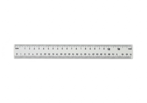 A white ruler isolated on transparent background