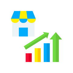 Sales Market flat icon