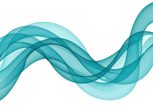 Abstract blue wave isolated on transparent background