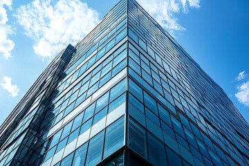 Modern Office Building Exterior Architecture under Blue Sky Contemporary Urban Design Downtown Skyline Glass Facade
