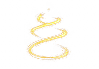 Yellow light swirl effect isolated on transparent background