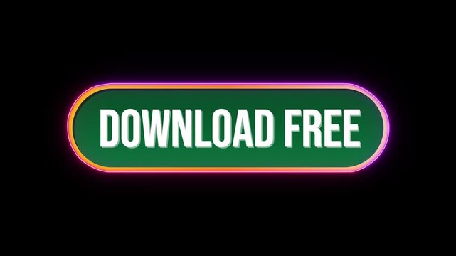 Download free Button Click Animation with Computer Mouse Cursor and Luxury Neon Glow Colorful Border on Black Background