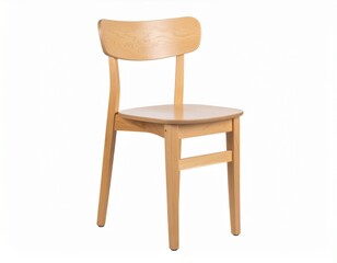 Contemporary Wooden Chair with Small Round Footed Base, Isolated