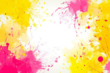 Obraz premium Comic Speech Bubble with Speed Lines, Explosion, and Ink Splash in Vibrant Orange, Purple, Pink, Yellow, and Blue Background 