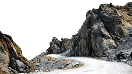  winding road through rocky mountains v