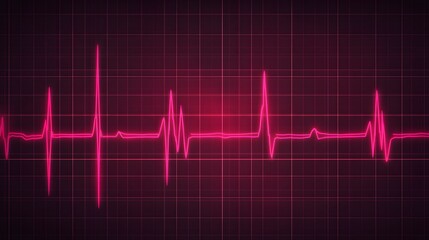 Pink Heartbeat EKG Monitor Graphic Design