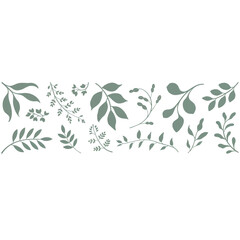 Obraz premium Elegant floral border with green leaves and vines on a subtle textured background