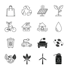 Naklejka premium Eco-Friendly Symbols and Icons