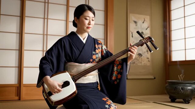 三味線（写真参照に）③ 三萃園 修復した100年前の手作り三味線 戦前の三味線(昭和・大正時代)