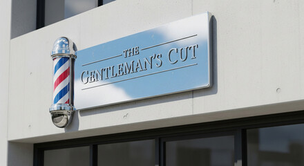 Get a fresh new look at The Gentleman's Cut barber shop with a modern and stylish atmosphere outside
