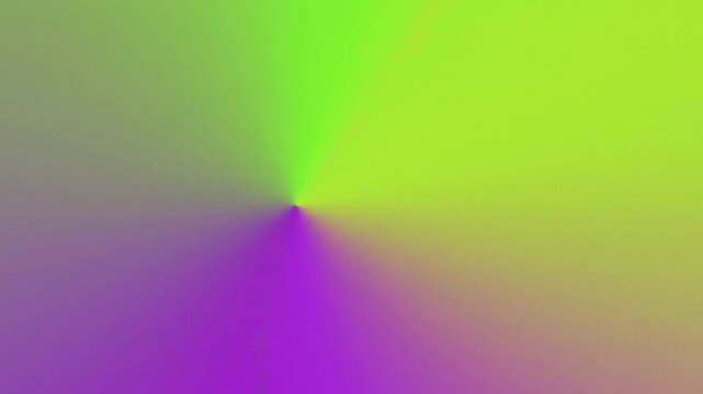 A radial gradient blends chartreuse, green, purple, and grayish-green, originating from the center.