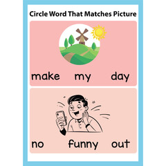 Word Recognition Activity Worksheet for kids page 12