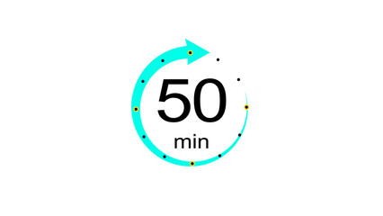 Abstract clock icon illustration. arrow Clock icon Digital and analog clock 50 minutes isolated on black background. and creating a stunning illustration.4k illustration