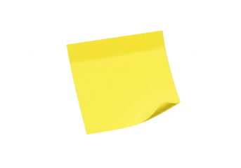Yellow sticky note isolated on transparent background
