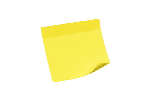 Yellow sticky note isolated on transparent background