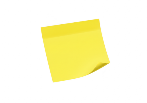 Yellow sticky note isolated on transparent background