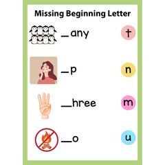 Word Recognition Activity Worksheet for kids page 25