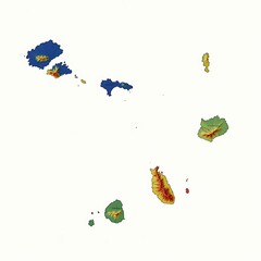 Simplified elevation map of Azores islands