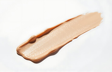Fototapeta premium single beige makeup swatch crisp white paper takes center stage soft diffused studio light shallow depth field