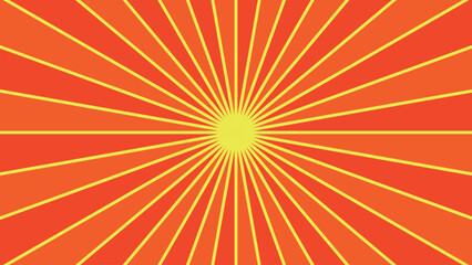 夏色のカラフルな放射状・集中線の背景イラスト