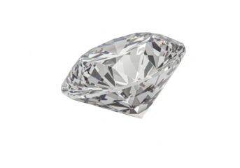 A brilliant cut diamond isolated on transparent background
