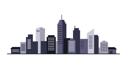 Simple City Skyline Illustration Modern Urban Landscape © AL-AMIN