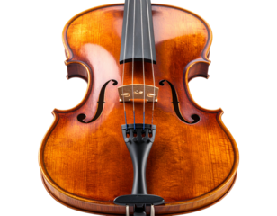 Vintage Violin with Rich Wood Grain Isolated PNG
