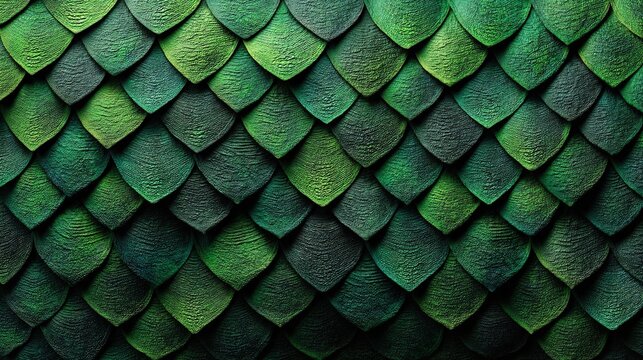 Green dragon scales texture background. Generative Ai