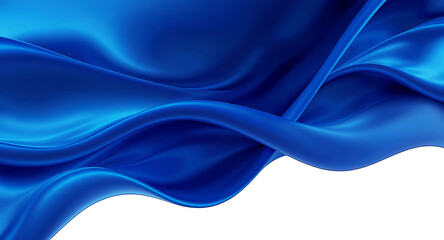 Obraz premium Flowing Royal Blue Silk Fabric Waves satin