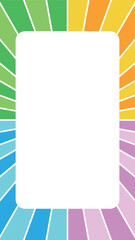 夏色のカラフルな放射状・集中線の背景イラスト