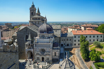 Veduta aerea del complesso della Basilica di Santa Maria Maggiore e della Cappella Colleoni