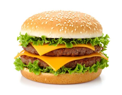 Double cheeseburger close-up