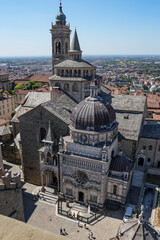 Veduta aerea del complesso della Basilica di Santa Maria Maggiore e della Cappella Colleoni