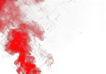 Red smoke wisps on a transparent background