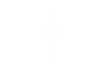 Obraz premium White cross symbol isolated on transparent background