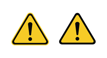 Two Yellow Warning Triangle Icons with Exclamation Marks