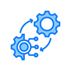 Transformation blue icon 