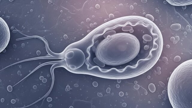 Microscopic View of Trichomonas Vaginalis Parasite